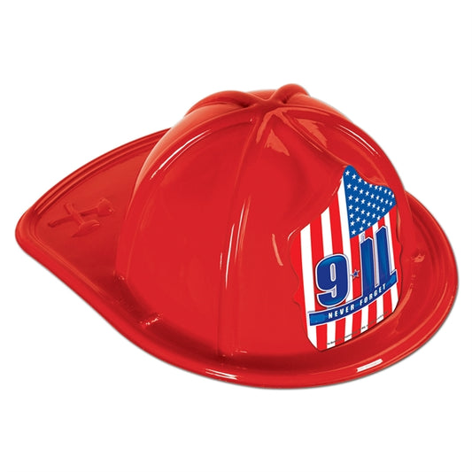 Red Plastic 9*11 Never Forget Fire Hats