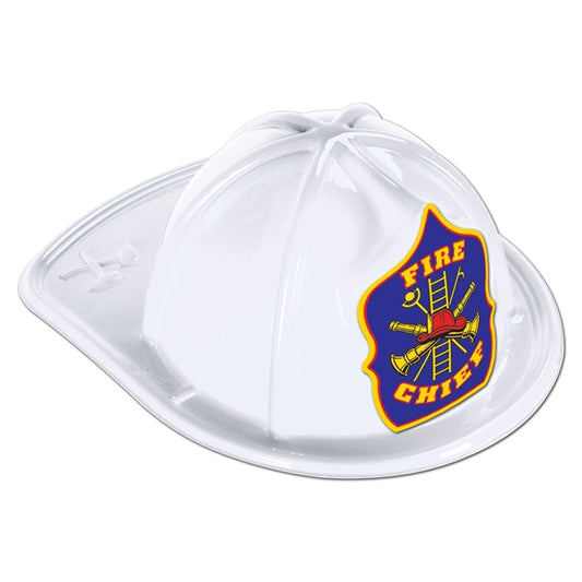 White Plastic Fire Chief Hats